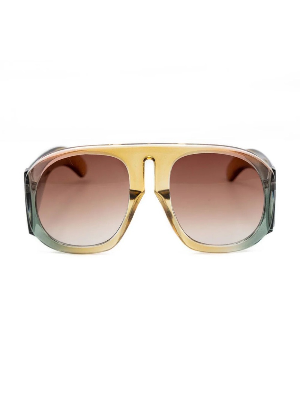 Retro Goggle Shaped Oversized Sunglasses